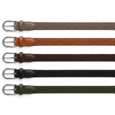 Safekeepers Luxe Elastische Riemen Dames – 5-Pack Voordeelset – Gevlochten Stretch Riem – 2.5 cm Breed – 110 cm