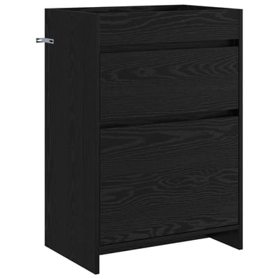 vidaXL - Badkamer - Onder - Het - Wastafel - Kast - Zwart - eiken - 56 - x - 37,5 - x - 81 - cm