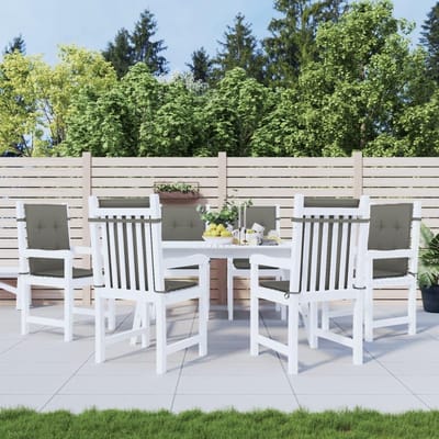 Stoelkussens Set - Zitkussens Rugkussens - Comfortabel Zitten - Antislip Bevestiging - 6 Stuks 100 cm - Donkergrijs