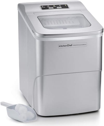 IJsmachine Keuken - IJsblokjes Maker - Drankjes Koelen - Stille Compressor - 12kg Per Dag - Zilver