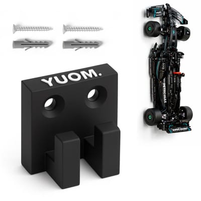 YUOM. Wandhouder geschikt voor LEGO Technic 42171 Mercedes F1 Auto – Wall Mount – incl. schroeven & pluggen – Zwart