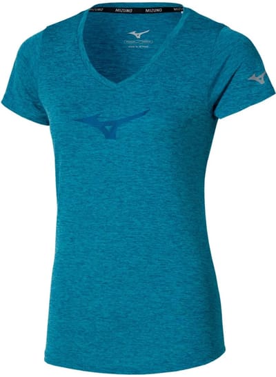 Mizuno Core Runbird T-shirt Met Korte Mouwen Blauw XS Vrouw