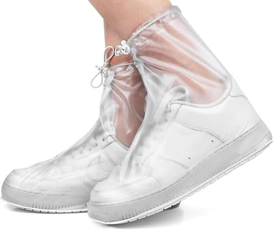 Waterproof Overshoes - Reusable Transparent Rain Boots Shoe Covers with Zip - Non-Slip Foldable Rainwear for Women and Men - Waterdichte schoenovertrekken - L - 39-40