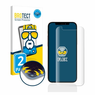 BROTECT - Screenprotector voor Apple iPhone 12 mini - Folie Beschermfolie transparant volledig dekking - 2 Stuks