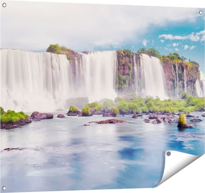 Gards Tuinposter Watervallen in Argentini� - 100x80 cm - Tuindoek - Tuindecoratie - Wanddecoratie buiten - Tuinschilderij