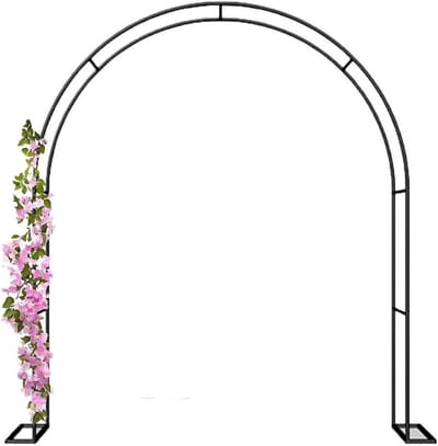 Tuin prieel boog - Klimplant trellis - Bruiloft decoratie - Stevig staal frame - H22 m x B12 m - Zwart