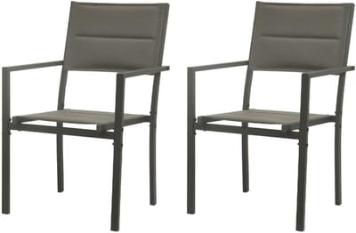 Tuinstoelen 2 stuks - Buitenstoelen Terrasstoelen - Buiten Zitten - Ventilerend Sneldrogend - Niet gespecificeerd - Grijs Antraciet