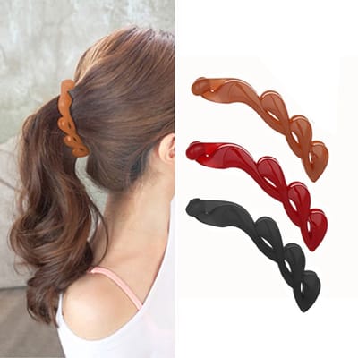 Dailygoods- Haarspeldenset 3 Stuks - Grote Haarspelden - Vintage Haarclips - Antislip Clips - Geschikt voor Dames/Meisjes - Hoogwaardig Plastic