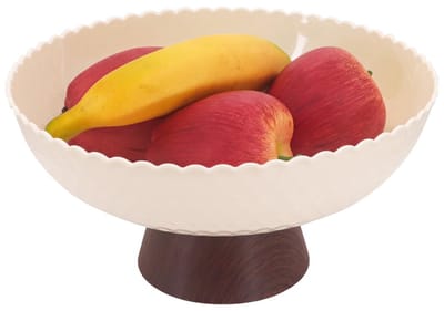 Elegante fruitschaal - multifunctioneel en duurzaam - 1 stuk - kunststof en hout
