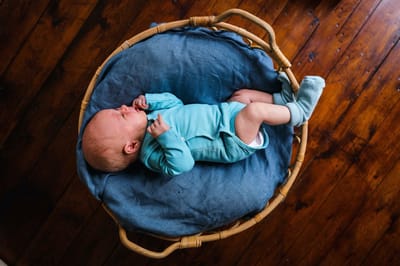 MXM Baby Romper- Omslag- Blauw- Katoen- Lange mouwen- Ronde hals- Turquoise- Maat 56