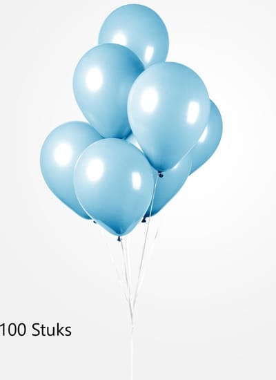 100 x Licht Blauwe  Ballonnen 100% biologisch afbreekbaar , 30 cm doorsnee, Huwelijk, Communie, Koningsdag, Voetbal, Verjaardag, Themafeest, Versiering