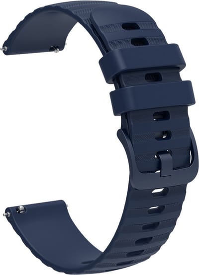 Siliconen bandje - geschikt voor Garmin Venu (2 Plus) / Venu SQ (2) / Vivomove (Style - Sport) / Vivoactive 3 / 5 / 6 / Forerunner 55 / 165 / 245 / 645 / 570 - 42mm - marineblauw