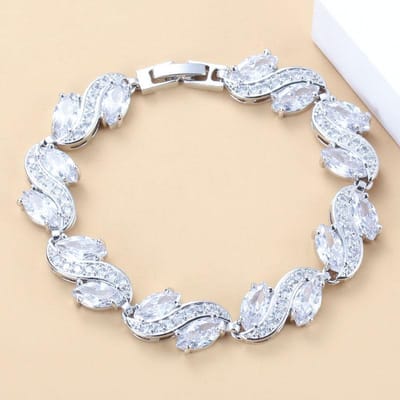 Mark Klassiek Schakel Armband Armband Gezondheid Mode Blauwe Steen Sieraden Voor Vrouwen Huwelijk-Prom Cadeau white