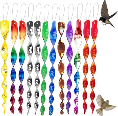 Reflecterende Windmobiel voor Tuinbescherming – 12 Stuks Vogelafschrikking Decoratie Multicolor voor Buitengebruik