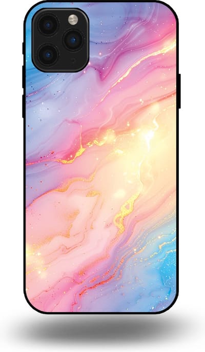 Smartphonica Telefoonhoesje Geschikt voor iPhone 11 Pro Max met Regenboog Glitter Marmer Opdruk - TPU Backcover Case Rainbow Glitter Marble Design geschikt voor iPhone 11 Pro Max