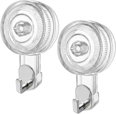 Set van 2 Sterke Zuignap Haakjes, Herbruikbaar en Waterdicht, Ideaal voor Badkamer, Keuken en Deur, Tot 5 kg Belastbaar