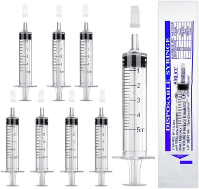 Dailygoods- Spuit 5 ml - 32 Stuks - Herbruikbare Spuit - Kunststof Spuit - Zonder Naald - Voor Vloeistofmeting/Afgifte - Doser