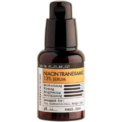 DERMA FACTORY Sérum Éclaircissant Acide Niacinamide Acide Tranexamique 13%, 1 pièce, 30ml black