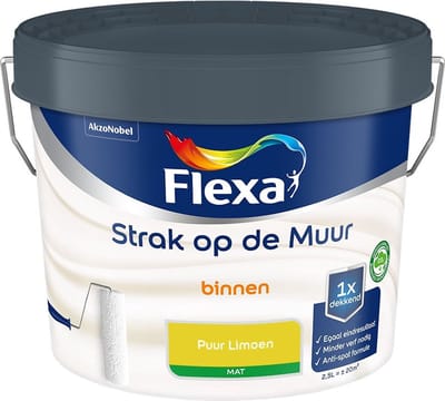 Flexa - Strak Op De Muur Binnen Mat - Puur Limoen - Mengverf - 2,5 L