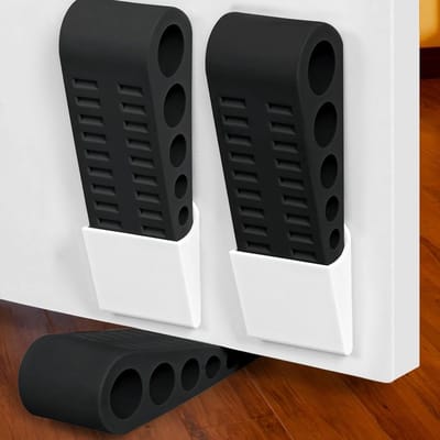 Deurstoppers Set - Deurwiggen - Deur Open Houden - Antislip Rubber - 4 Stuks - Zwart