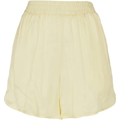 Urban Classics Ladies Viscose Satin Resort Shorts Softyellow Maat: XS | Korte Broeken Outlet | Dames | Beige