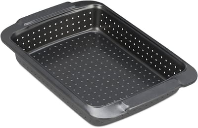 bakvorm geperforeerd - antiaanbaklaag - rechthoekig - voor quiche - taart - bakplaat - 5 x 32 x 21,5 cm