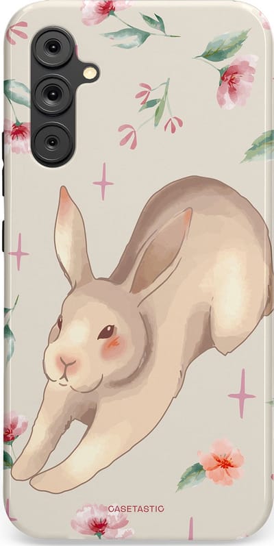 Casetastic Hoesje Geschikt voor Samsung A34 (5G) - Stijlvolle Beschermende Duo-layer Case - Lief konijntje