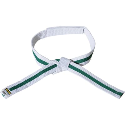 Wit/groen/wit klittenband riem budō kind Kwon