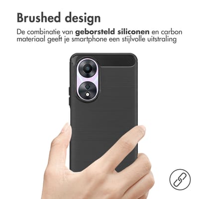 imoshion Hoesje - Geschikt voor Oppo A58 - Brushed Backcover - Zwart
