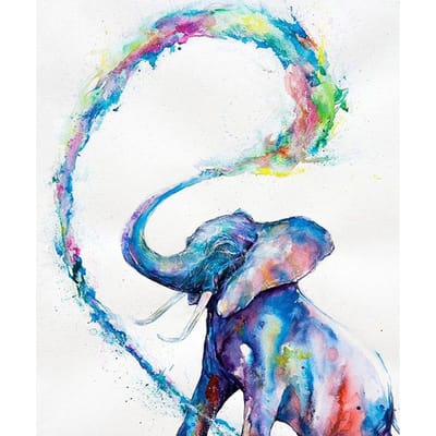 Peinture Diamant 5d Bricolage Éléphant Animaux Dessin Animé Broderie Diamant Animal Broderie Point de Croix 20X30CM
