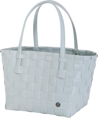 Handed By - Duurzame handgevlochten boodschappentas met luxe zachte hengsels - Shopper - Weekendtas - Strandtas - Sporttas - Color Match - lichtgrijs - cloudy grey