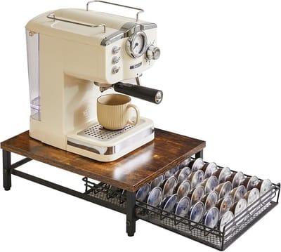 Famanu - Koffie Pod Ladehouder voor Nespresso, Capsule Pods Opslag Organizer, Compact Onder Koffie Pot Opslag Lade, Slanke Thuis Keuken Teller Organizer