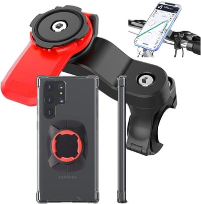 Telefoonhouder Fiets Magnetisch met Backcover hoesje - Geschikt voor: Samsung Galaxy S25 Ultra | Magnetische slotbevestiging | Magneet | GSM Houder Fiets – Fietshouder