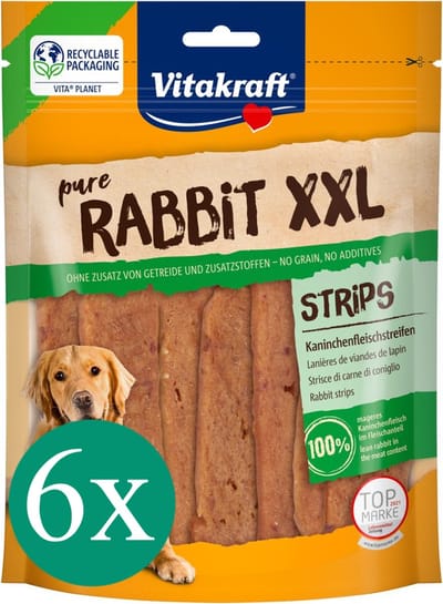 Vitakraft Rabbit XXL Reepjes Konijnenvlees - Hondensnack - 6 x 250gr