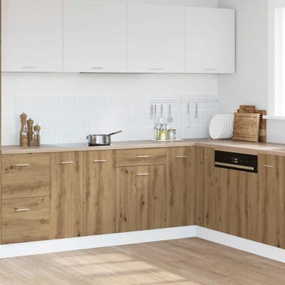 vidaXL - Onderkast - met - lade - Lyon - 40x46x81,5 - cm - bewerkt - hout - artisanaal - eiken