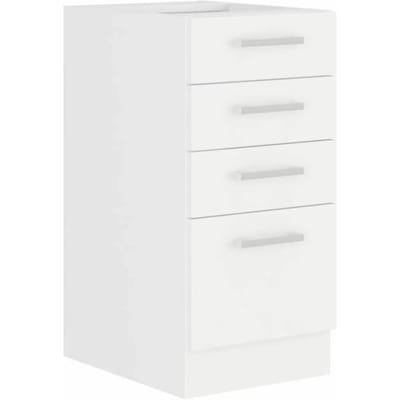 ATLAS Onderkast met 4 lades - Wit decor - L40 x D52 x H82 - Werkblad niet inbegrepen