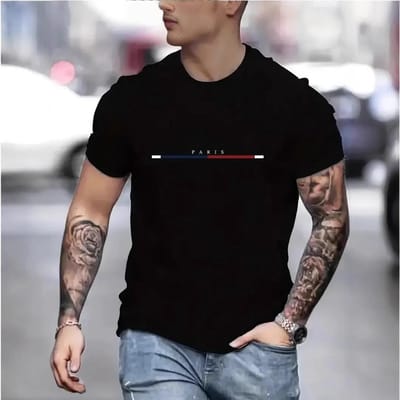 Los Heren T-shirt Nieuw Zomer Heren Populair Breed-print Korte Mouw T-shirt 3XL gray