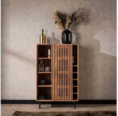 Wijnkast Rio Acacia 80 cm - Naturel | Meubelplaats