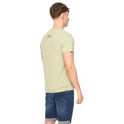 Duck and Cover Heren Tatick Geborsteld Katoenen T-Shirt (Licht Olijf)
