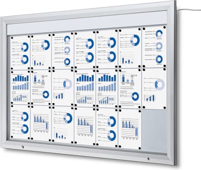 Vergrendelbaar Notitiebord Outdoor Verlicht Logo met Gasveer 21x A4 - Syna SCT21XA4PHLED - Horeca & Professioneel