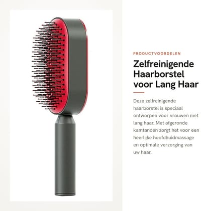 Dailygoods- Haarborstel Zelfreinigend - Kussen Haarborstel - Hoofdhuidmassage - Afgeronde Kam Tanden - Voor Lang Haar - Compact en Lichtgewicht - Haarkam