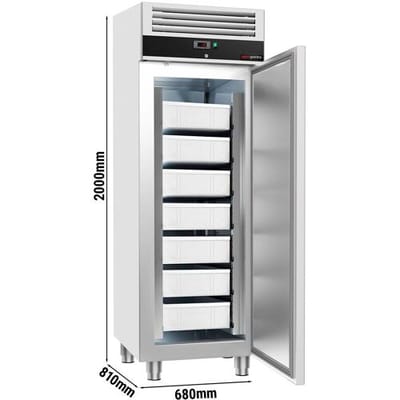 GGM Gastro Fisch-Tiefkühlschrank Edelstahl ECO - EN 600x400- 600 Liter - mit 1 Tür Zilver