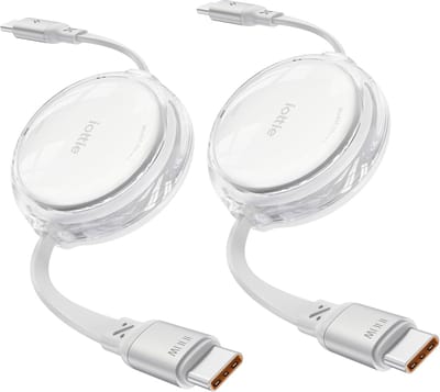 iOttie 100W Retractable USB-C Cable 2 Pack - white