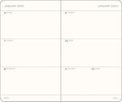 Weekkalender 2025 Pocket A6 Softcover 12-Manden Planner Gelinieerd
