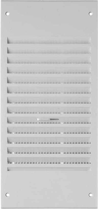 Wit Ventilatorrooster 140x300mm Kunststof Afsluitbaar met Insectenhor
