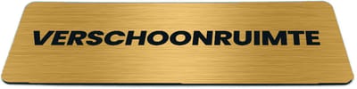 Deurbordje Goud-look met tekst verschoonruimte - Formaat 150 x 50 mm x 1,6 mm - Zelfklevend | Luxe uitstraling | Geborstelde Gouden toplaag | Gratis Verzending | Decoporta