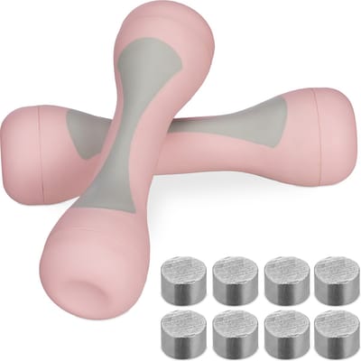 Verstelbare dumbbell set van 2 gewichtjes voor vrouwen - Roze 1kg/1,5kg/2kg dumbbell set