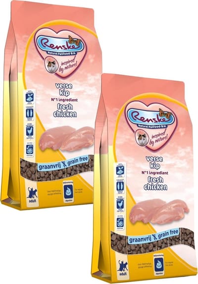 Renske Kat Adult Verse Kip - Kattenvoer - 2 x 1.5 kg