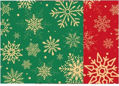 Kerstservetten, 20 Stuks Met Witte Sneeuwvlokken Op Rood-Groene Achtergrond, 33x33cm Voor Winterse Tafeldecoratie, Feestelijke Tafelsetting, Kerstdecoratie, Eetaccessoires