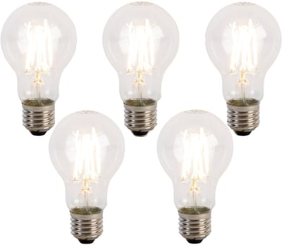 LUEDD Set van 5 E27 3-staps dimbare LED lampen A60 5W 700 lm 2700K